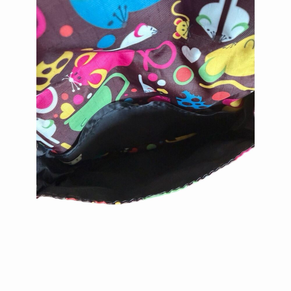 LeSportsac Crossbody & Shoulder Bag Multicolor Mouse Rat Print Zipper Pockets - Picture 14 of 16